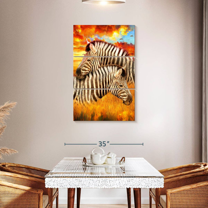 Brampt Snuggling Zebras, 45" H x 28" W