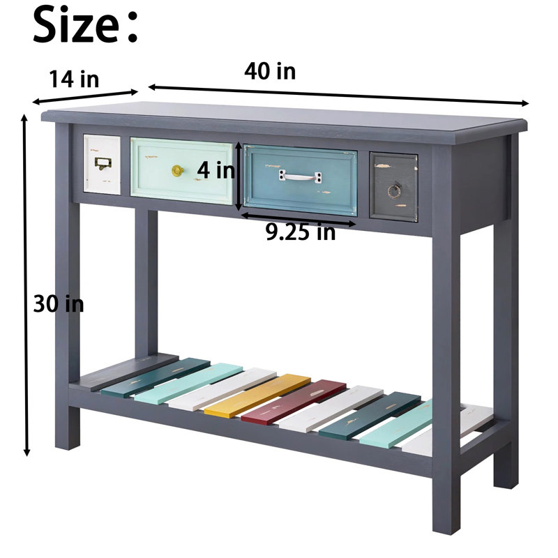 40 Inch Console Table With 4 Drawers