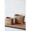 Ensemble de 2 pots à fleurs rectangulaires avec bordure géométrique