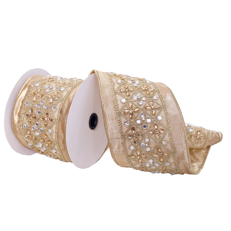 Ruban de Noël 4 po x 5 po, Gold