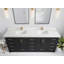 84 po Boston X P 22 po De meuble-lavabo double en fer forgé Quartz doré Calacatta-115357741