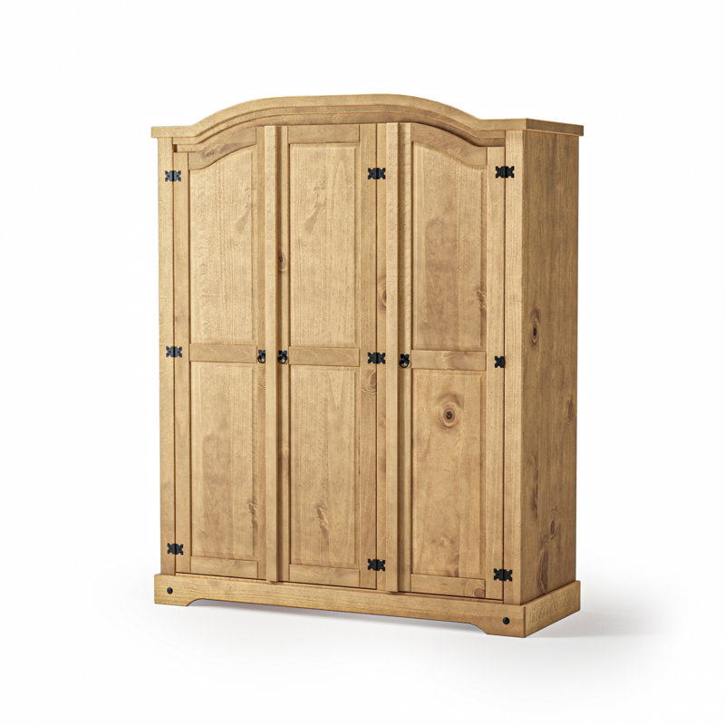 Harietta 3 Door Solid Wood Wardrobe
