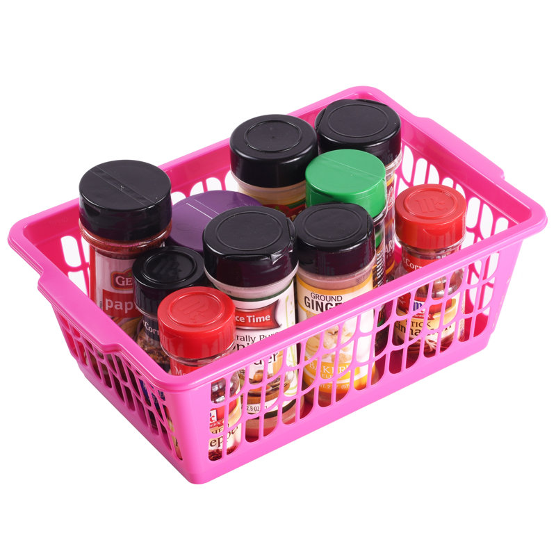 Ensemble de petits paniers en plastique, Rose