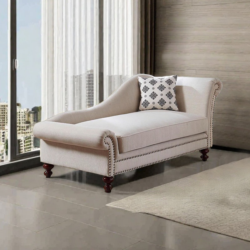 Fauteuil inclinable léger en flanelle de luxe, Orienté à droite, Beige
