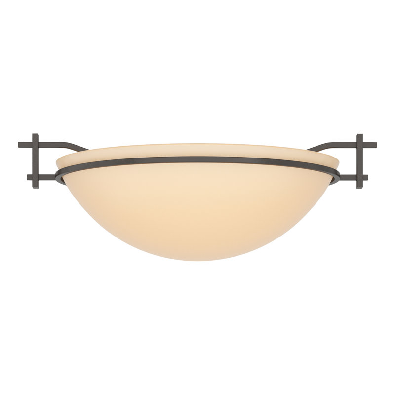 Moonband Semi Flush Mount, Sand, Oil Rubbed Bronze, 4.5" H x 11.4" W x 11.4" D