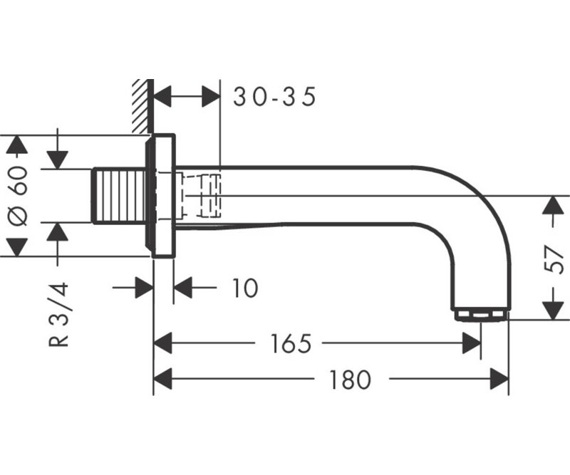 Citterio Tub Filler, Chrome