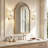 1-Light Brass Bathroom Wall Sconce White Ruffled Glass Up Light 22.4 Inch