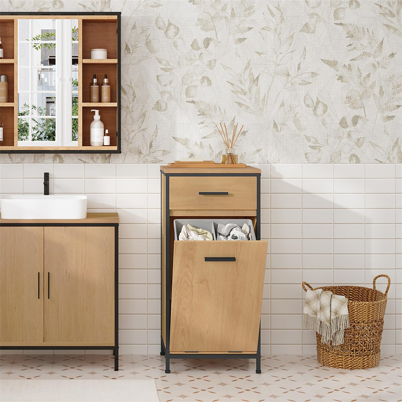 Wood Cabinet Laundry Hamper