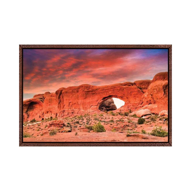 Desert Drama by Mark Paulda - Print on Canvas, Classic Brown Wood Floater Framed, 45.72cm H x 66.04cm W x 3.81cm D