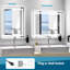 Miroir de salle de bain à DEL 36 po x 28 po, H 5 mm, à intensité variable 3 couleurs, 5 minutes, avant et rétroéclairé, Cri90 +, meuble-lavabo à mémoire de forme, fixe-1747764745