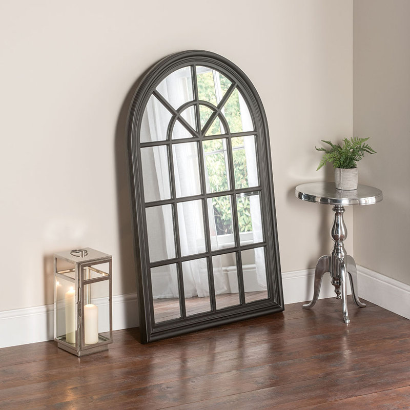 Farrington Wood Flat Wall Mirror, Black