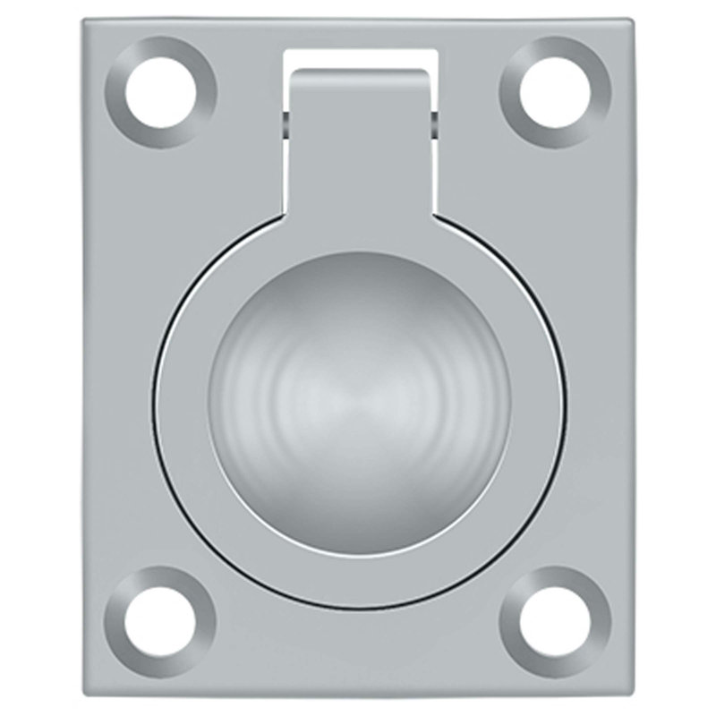 Deltana FRP175U26D Flush Ring Pull, 1-3/4" x 1-3/8" in Brushed Chrome, Brushed Chrome