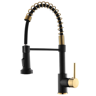 Commercial Kitchen Faucet With Pull Down Sprayer, Single Handle Single Lever Kitchen Sink Faucet