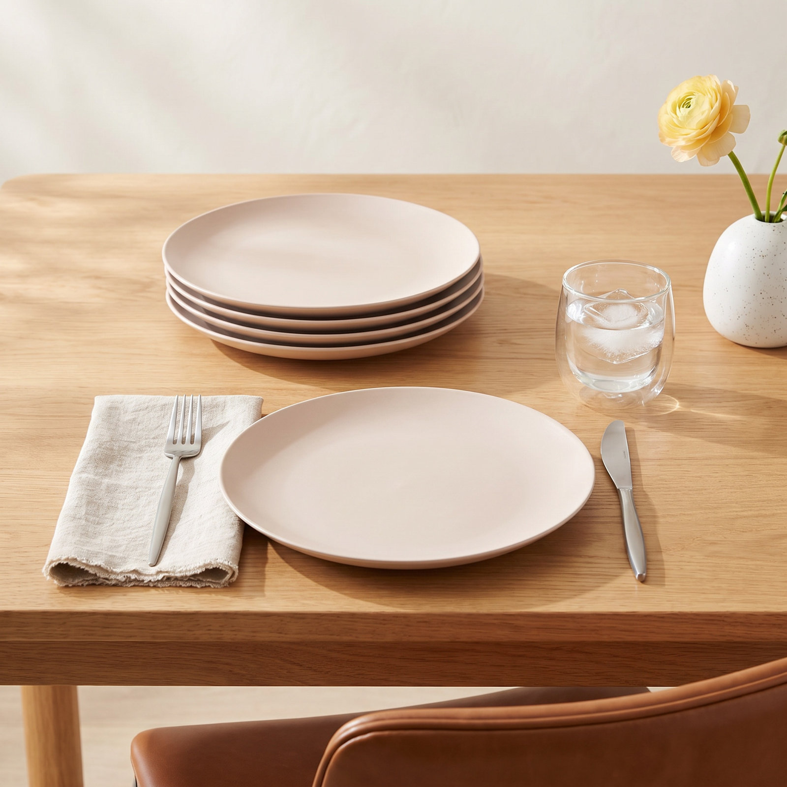 Wazee Matte 10.5" Dinner Plate, Pink