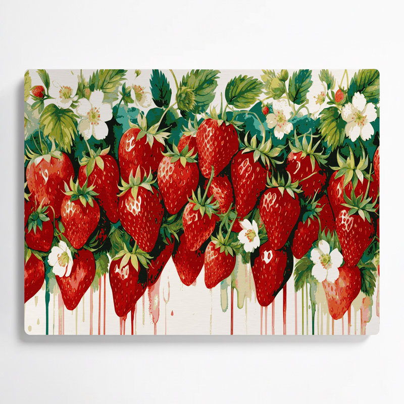 Fruit, fraise, art mural en métal beige