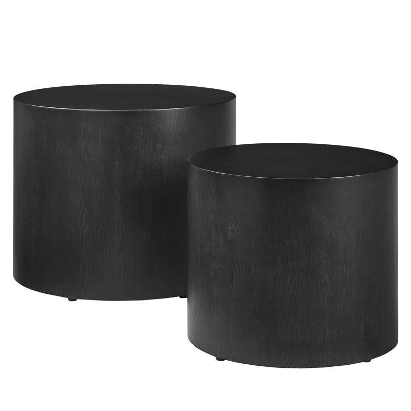 Amani Round Nesting Coffee Tablesset Of 2, Black