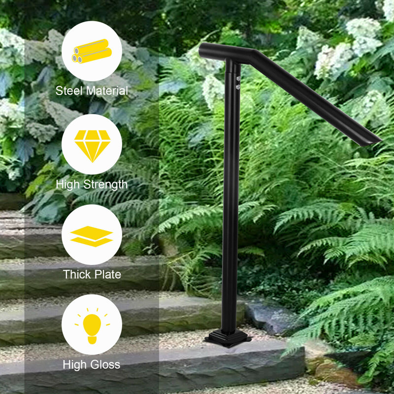 40" H x 28" W x 2" D Iron Handrail