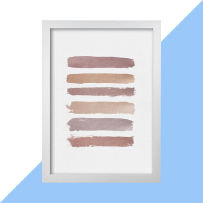 Dusty Rose Stripes 1 Piece Single Picture Frame Wall Art