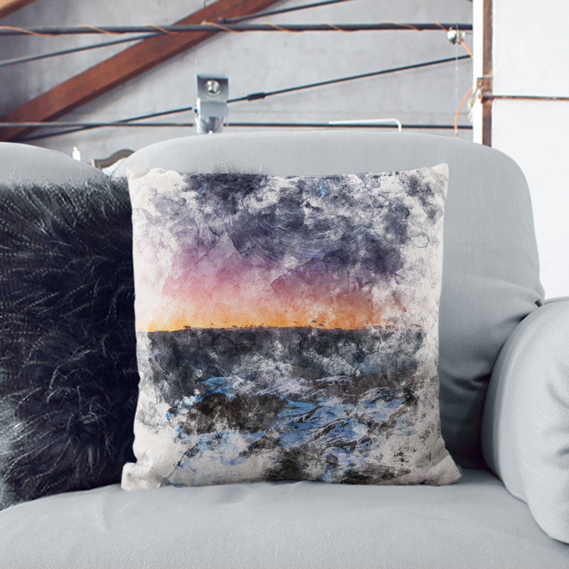 Square Throw Cushion, 40cm H x 40cm W x 15cm D, Stone