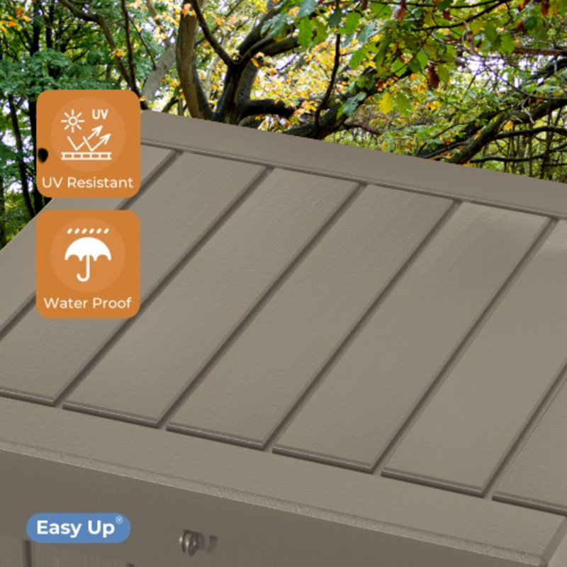 Light Brown Resin Lockable Outdoor Storage Deck Box