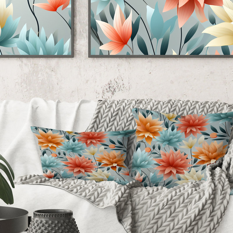 Blissful Mindfulness Mediation - coussin à imprimé floral