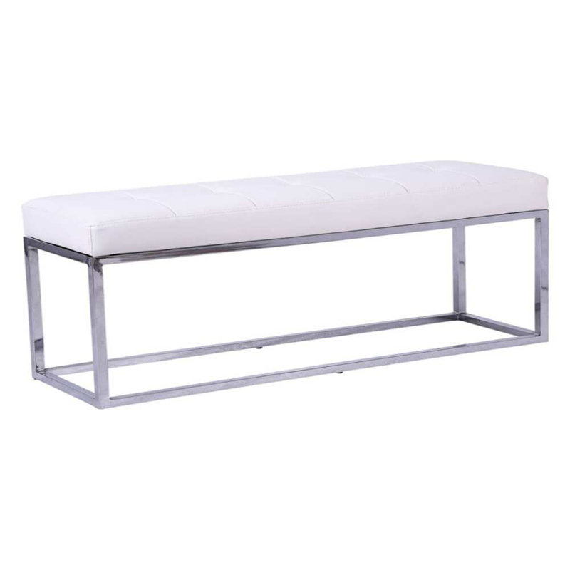 Banc en simili-cuir, Blanc