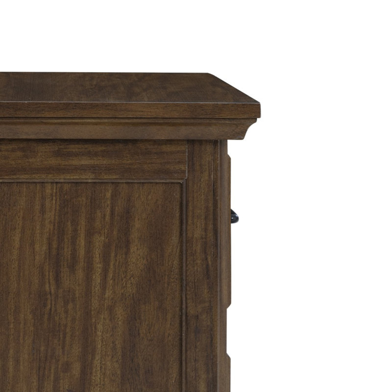 Tables de chevet 2 tiroirs brun foncé avec port USB
