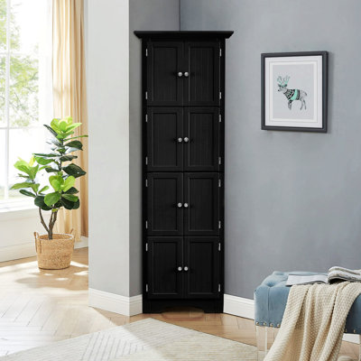 Steigerwald Kitchen Pantry, Accent Cabinet, Tall Storage Cabinet with Doors and 4 Shelves, Conner Cabinet by Red Barrel Studio