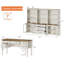 2 Piece Office Set, 56" Executive Desk, Bookcases With 3 Drawers And 2 Glass Cabinets, White