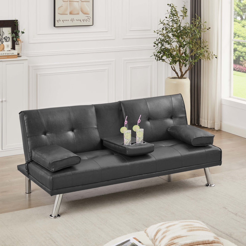 Pinkerman Futon  Mattress, Coffee Faux Leather