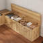 Banc de rangement en forme de L de 158 cm avec couvercle relevable dissimulant un espace de rangement, banc d'angle pour entrée, cuisine et salle à manger-1246972318
