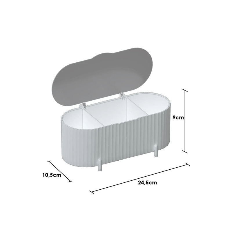 Ensemble de rangement pour maquillage (4 pièces), Gris