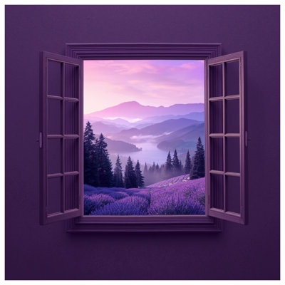 Tapisserie murale Lavande Mountain View - Paysage