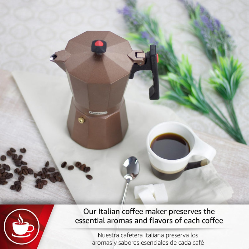 Magefesa Colombia Brown Stovetop Coffee Maker, 6 Cups, Brown