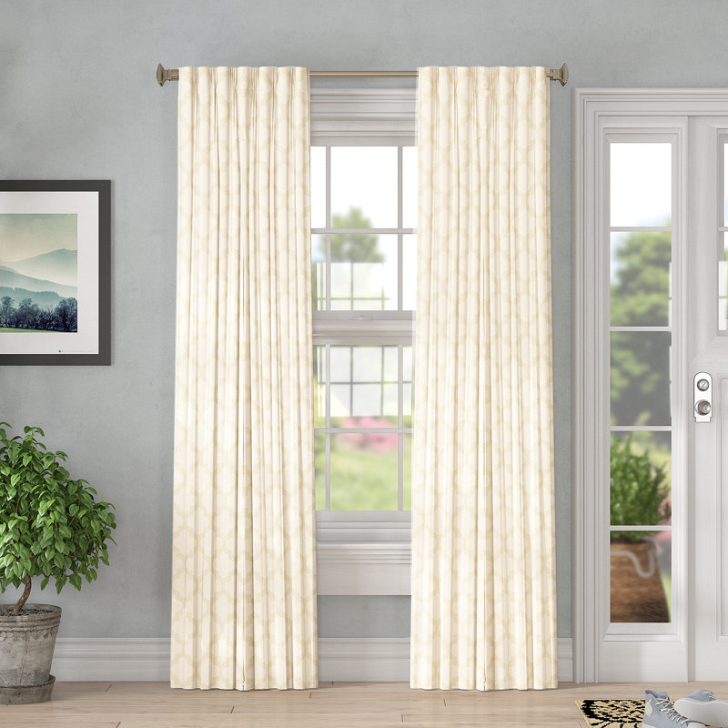 Ben&Jonah Collection Windsor Pinch Pleat Window Curtain Panel, Cream, Synthetic, 34"W x 63"L