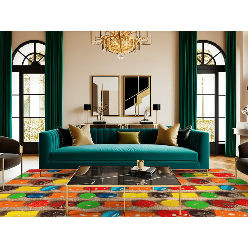  Tapis lavable à motif de gelée de fruits, Tapis de couloir 2 pi x 4 pi