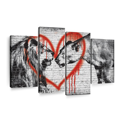 Lion romantique 4 pièces