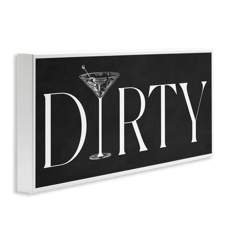 «Dirty Martini» avec lettrage sur tableau noir, estampe numérique, design par lettré et doublé, 10 x 24