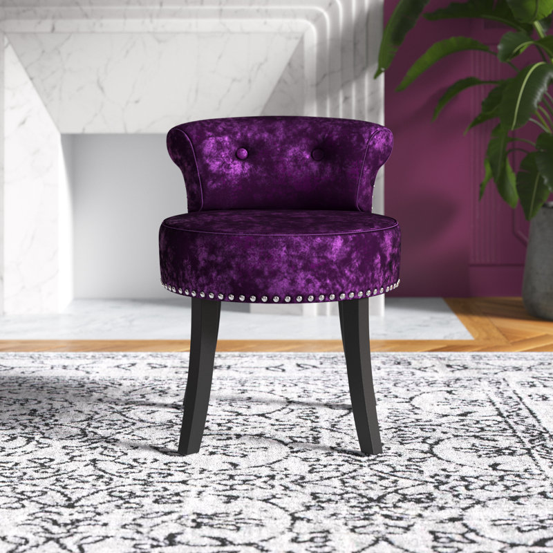Manufactured Wood Accent Stool, Purple