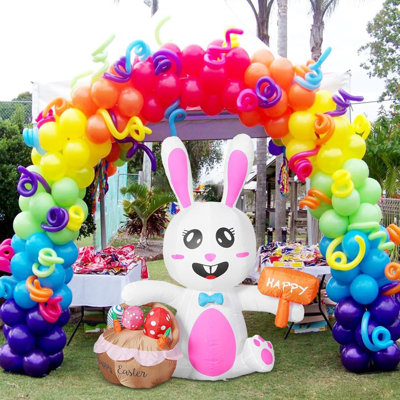 5 FT Easter Inflatables, Cute Bunny Outdoor Decorations, Bunny And Eggs Blow Up With Built-In LED Lights For Easter Indoor Outdoor Yard Garden Lawn De -  The Holiday AisleÂ®, D1B40F86DA7C4F0691D29C7596B117C6