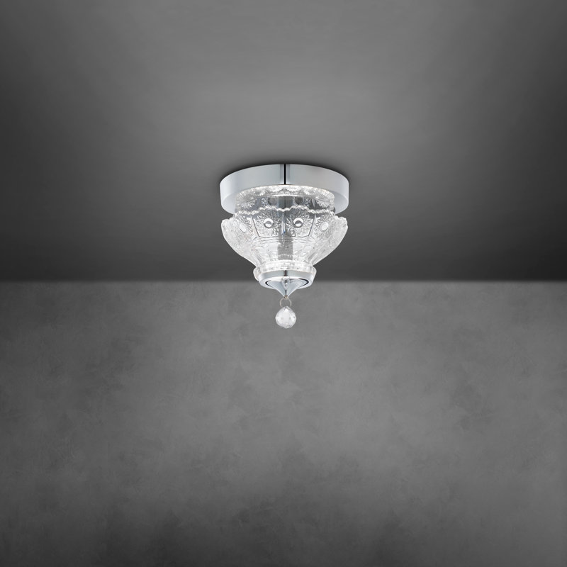 Sterling Crystal LED Semi Flush Mount, 4.9" H x 5.1" W x 5.1" D