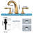 HGN Antique Brass 8 inches 3 Holes Bathroom Faucet, 2 Handle Bathroom Sink Faucets with Pop-up Drain-119323015