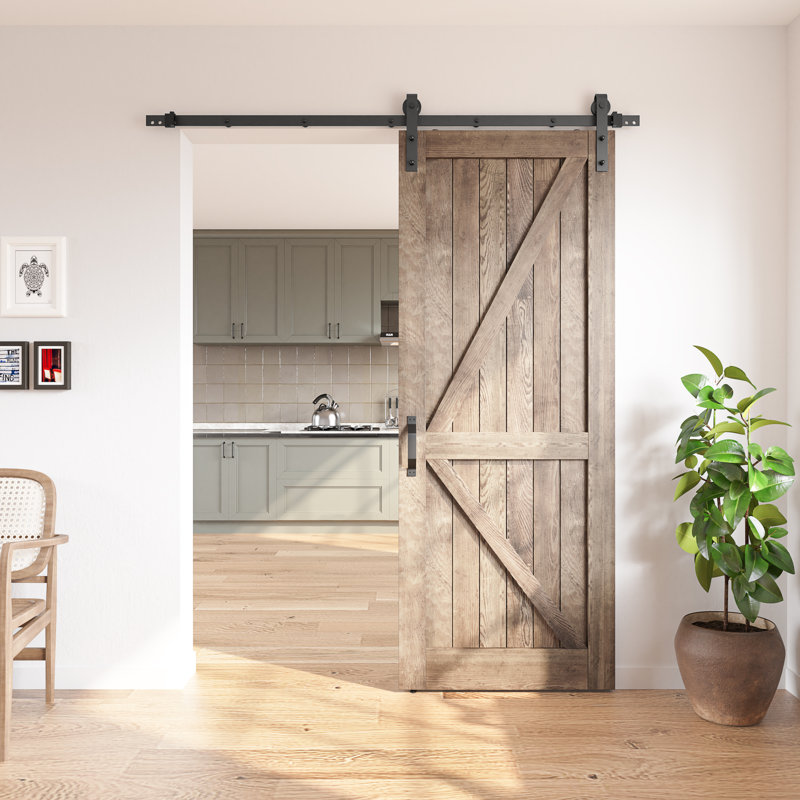 Ensemble de quincaillerie de porte de grange robuste en forme de J Coast Sequoia, 79 po