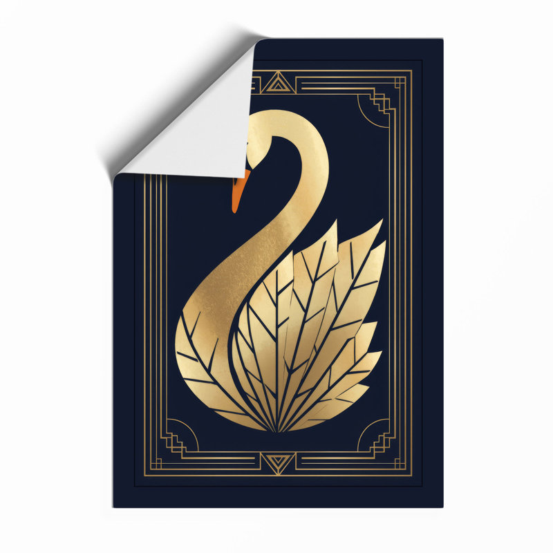 Gilded Swan Art Deco - Framed Print, A1 - 84.1 x 59.4 cm, Unframed