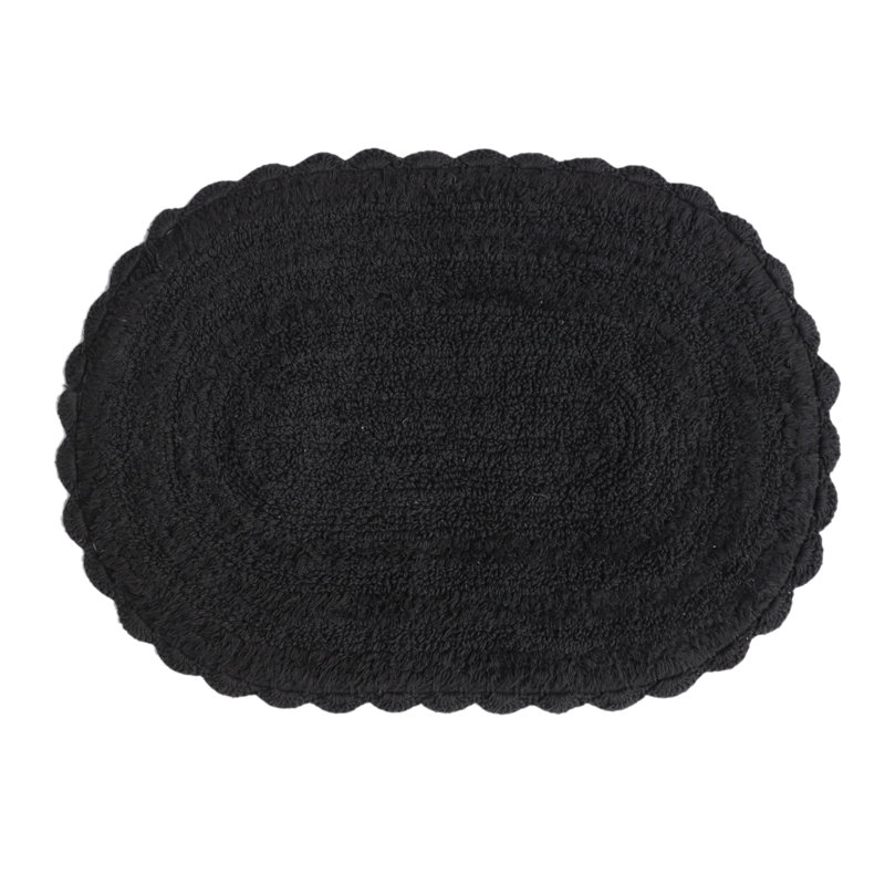 Tapis pour salle de bain 100% coton, Noir
