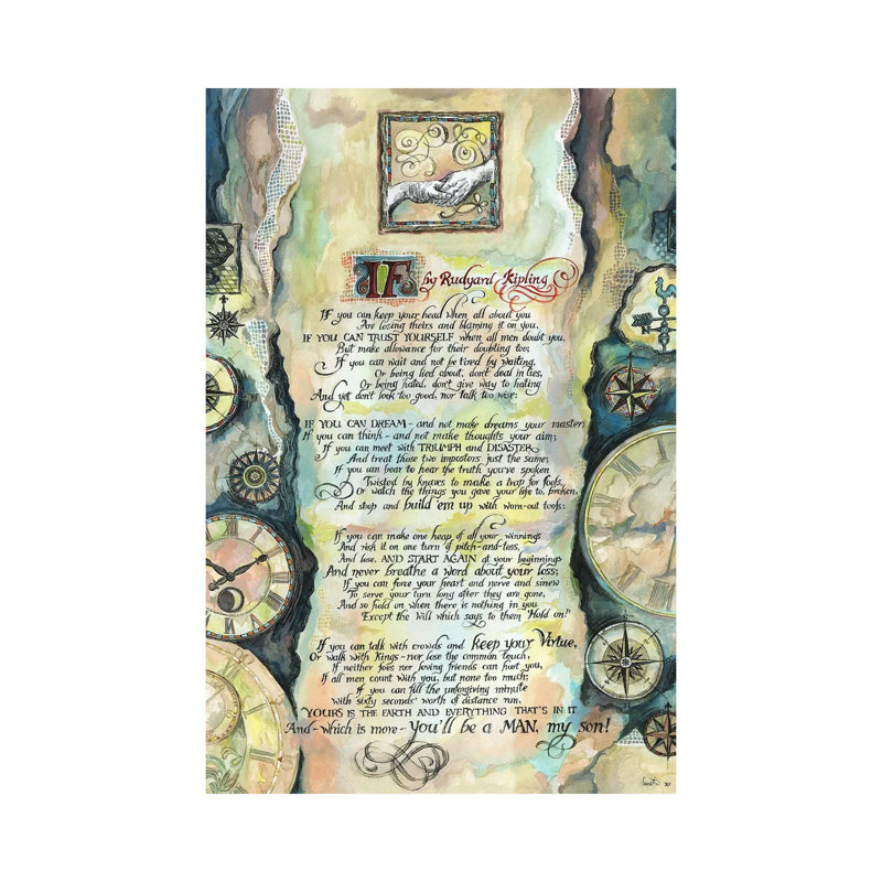 Calligraphy Of The Poem If By Rudyard Kipling by Fanitsa Petrou - Wrapped Canvas Print, 20.32 cm H x 30.48 cm W