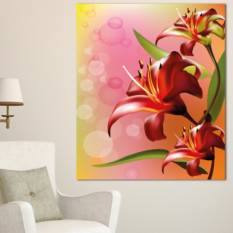 Magnifique fleur de vecteurs - impression, Toile tendue