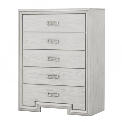Transitional Style 1Pc Chest Ball Bearing Glides English Dovetail Drawers Metal Handles Rustic  Bedroom Furniture