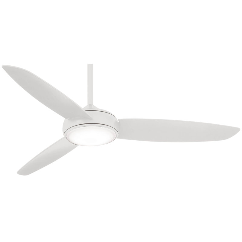 54" Concept IV 3 -Blade LED Smart Standard Ceiling Fan with Remote Control and Light Kit Included, White
