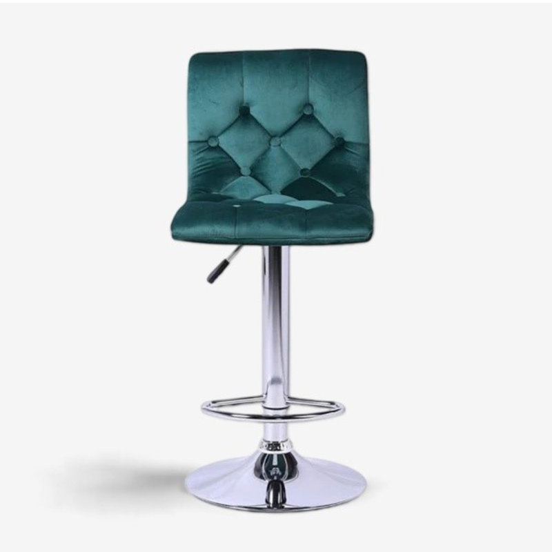 Calvin Velvet Adjustable Stool, Green